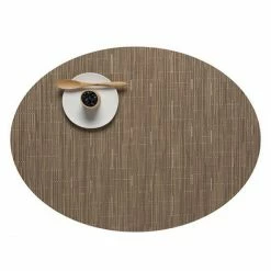 Neu 🥰 Chilewich Bamboo Oval Platzset 4er-Set - 4 Stück à 36x49 Cm - Camel ✔️