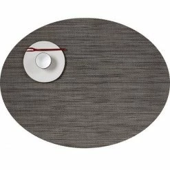 Am billigsten ✨ Chilewich Mini Basketweave Oval Platzset 4er-Set - 4 Stück à 36x49 Cm - Light Grey 🛒