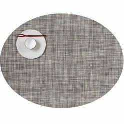 Rabatt 😉 Chilewich Mini Basketweave Oval Platzset 4er-Set - 4 Stück à 36x49 Cm - Gravel 💯